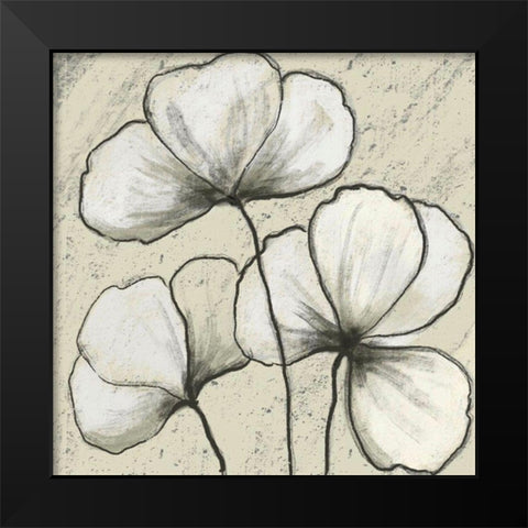 Simple Blooms 1 Black Modern Wood Framed Art Print by Boho Hue Studio