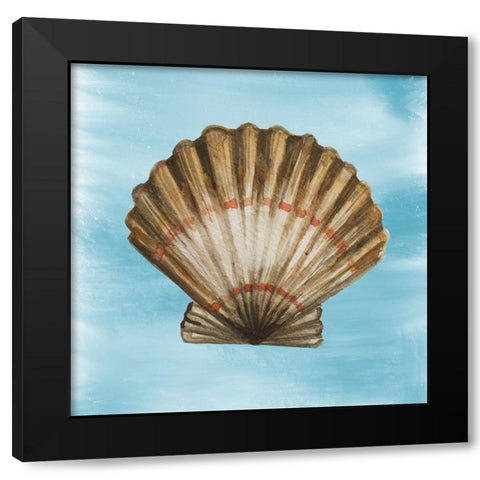 Shell 2 Black Modern Wood Framed Art Print by Boho Hue Studio