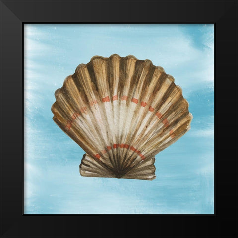 Shell 2 Black Modern Wood Framed Art Print by Boho Hue Studio