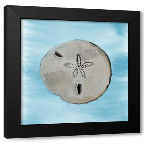 Shell 3 Black Modern Wood Framed Art Print with Double Matting by Boho Hue Studio