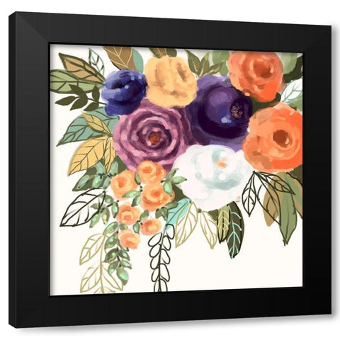 Floral #9 Black Modern Wood Framed Art Print by Boho Hue Studio