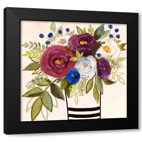 Floral #10 Black Modern Wood Framed Art Print with Double Matting by Boho Hue Studio