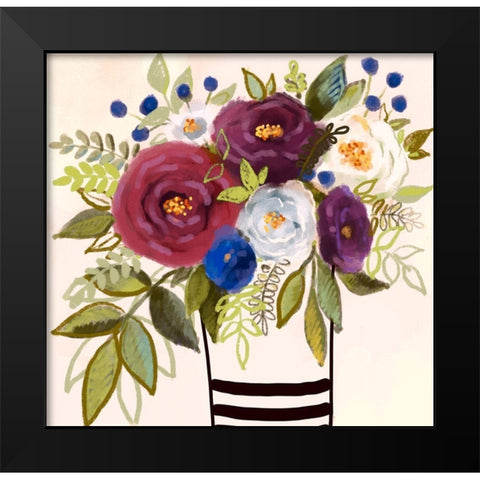 Floral #10 Black Modern Wood Framed Art Print by Boho Hue Studio