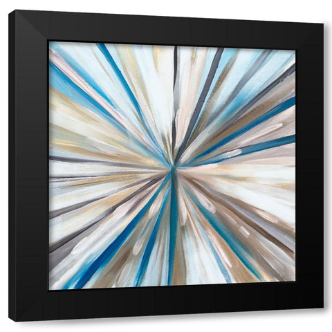 SpinArt Black Modern Wood Framed Art Print by Boho Hue Studio