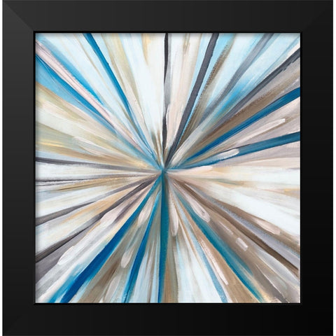 SpinArt Black Modern Wood Framed Art Print by Boho Hue Studio