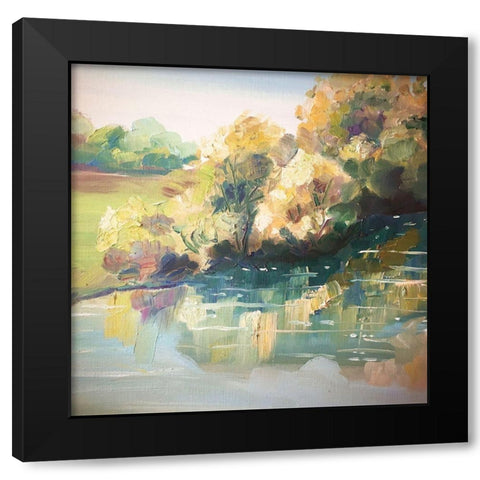 Along the River Black Modern Wood Framed Art Print with Double Matting by Boho Hue Studio