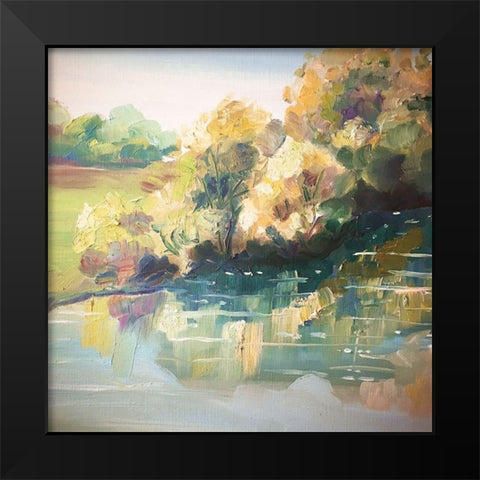 Along the River Black Modern Wood Framed Art Print by Boho Hue Studio