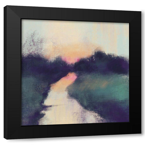 Landscape Abstract 1 Black Modern Wood Framed Art Print with Double Matting by Boho Hue Studio