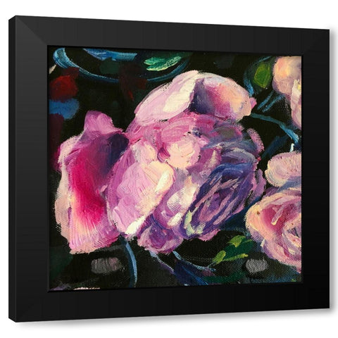 Roses1 Black Modern Wood Framed Art Print with Double Matting by Boho Hue Studio