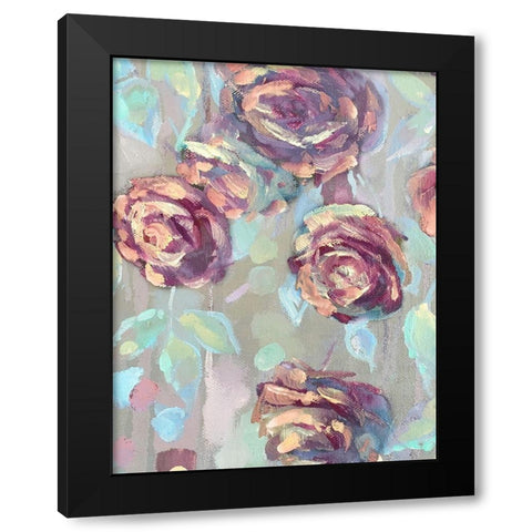 The Spring Roses Black Modern Wood Framed Art Print by Boho Hue Studio