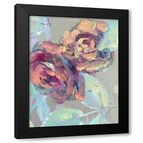 Spring Roses Black Modern Wood Framed Art Print by Boho Hue Studio