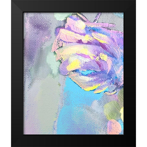 Spring Flowers Black Modern Wood Framed Art Print by Boho Hue Studio
