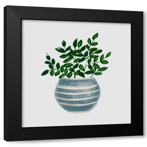 House Pot 1 Black Modern Wood Framed Art Print with Double Matting by Boho Hue Studio