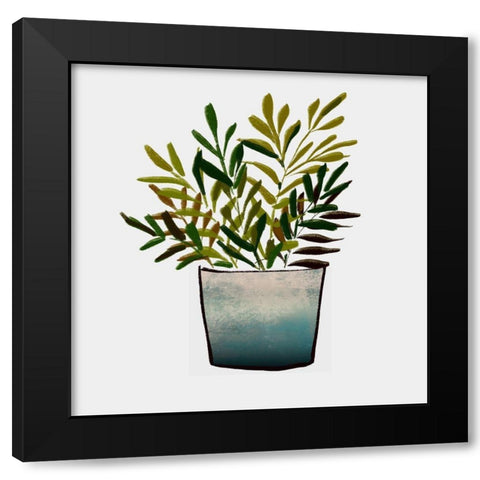 House Pot 2 Black Modern Wood Framed Art Print with Double Matting by Boho Hue Studio