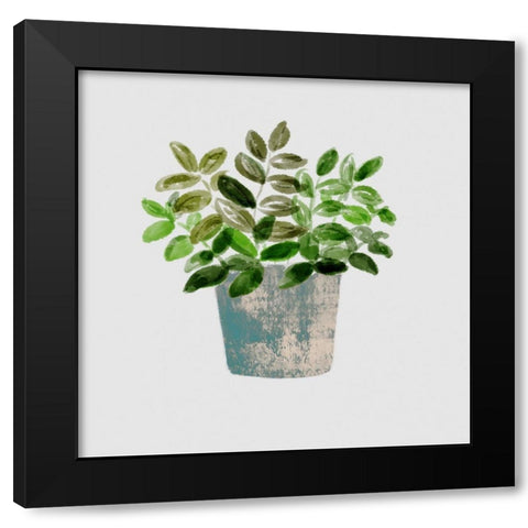 House Pot 4 Black Modern Wood Framed Art Print by Boho Hue Studio