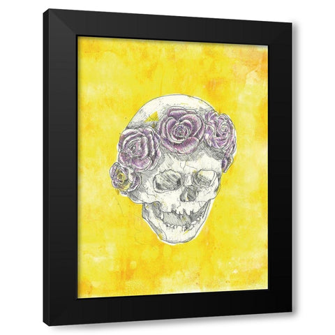 Skull with Rose Crown Black Modern Wood Framed Art Print with Double Matting by Bassani, Justine