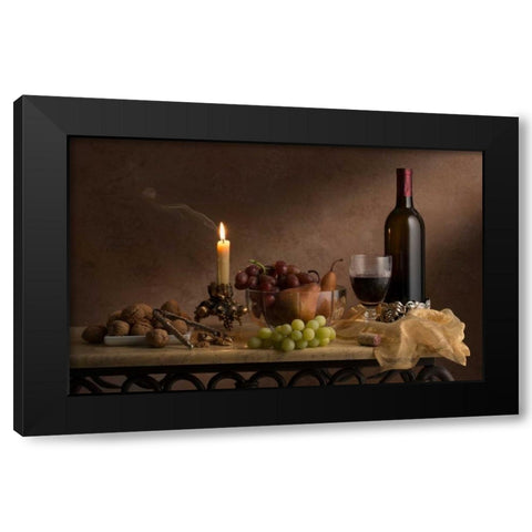 Old Master Still Life Black Modern Wood Framed Art Print with Double Matting by Seidman, Barry