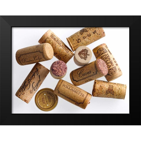 Ten Corks Black Modern Wood Framed Art Print by Seidman, Barry