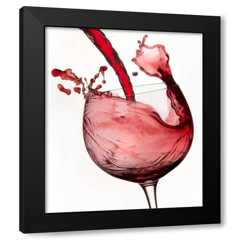 Red Wine Pour 2 Black Modern Wood Framed Art Print by Seidman, Barry