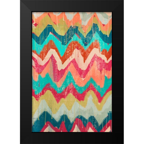 Hot Chevrons 1 Black Modern Wood Framed Art Print by Alvarez, Cynthia