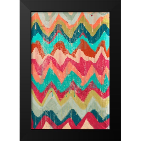 Hot Chevrons 2 Black Modern Wood Framed Art Print by Alvarez, Cynthia