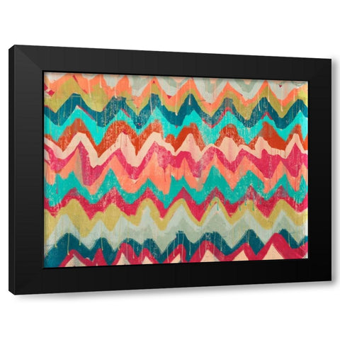 Chevrons Black Modern Wood Framed Art Print by Alvarez, Cynthia