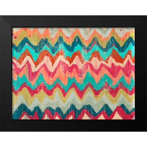 Chevrons Black Modern Wood Framed Art Print by Alvarez, Cynthia