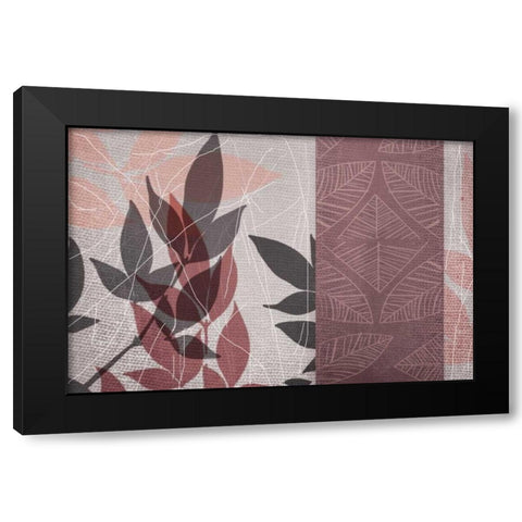 Red Leaf Black Modern Wood Framed Art Print by Dyer, Beverly