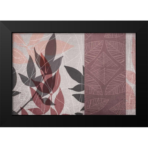 Red Leaf Black Modern Wood Framed Art Print by Dyer, Beverly