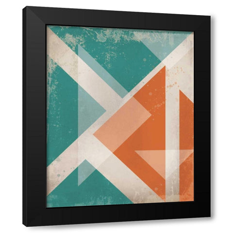 Triangles 1 Black Modern Wood Framed Art Print with Double Matting by Alvarez, Cynthia