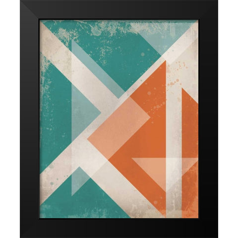 Triangles 1 Black Modern Wood Framed Art Print by Alvarez, Cynthia