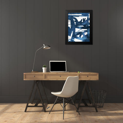Indigo Graff 1 Black Modern Wood Framed Art Print by Alvarez, Cynthia