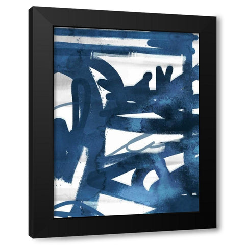 Indigo Graff 1 Black Modern Wood Framed Art Print with Double Matting by Alvarez, Cynthia