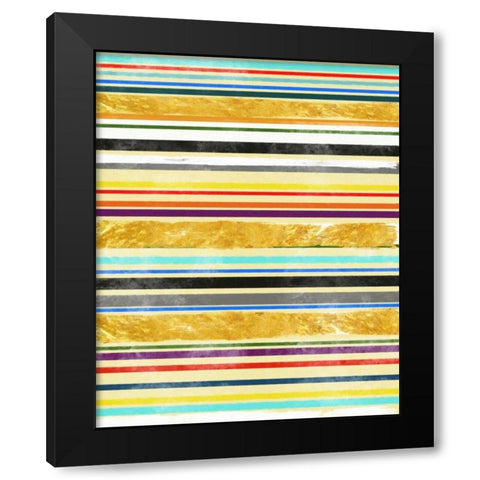 Gold Between Lanes 1 Black Modern Wood Framed Art Print by Alvarez, Cynthia