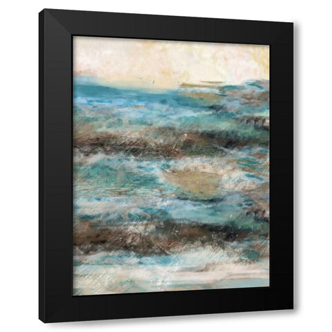 Waves 02 Black Modern Wood Framed Art Print with Double Matting by Alvarez, Cynthia