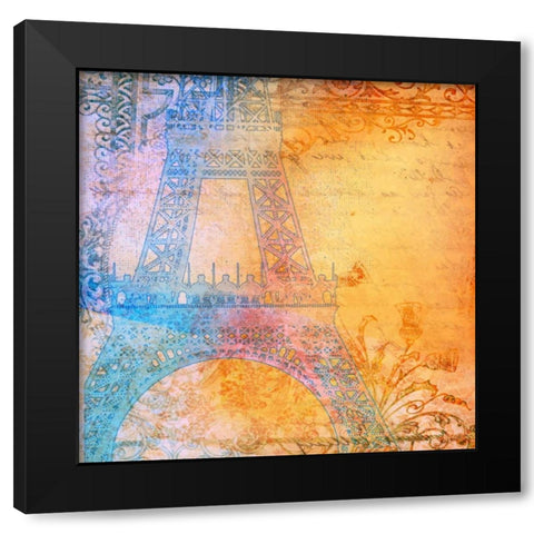 Romantic Paris Black Modern Wood Framed Art Print by Dyer, Beverly
