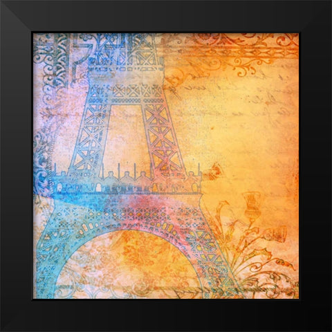 Romantic Paris Black Modern Wood Framed Art Print by Dyer, Beverly