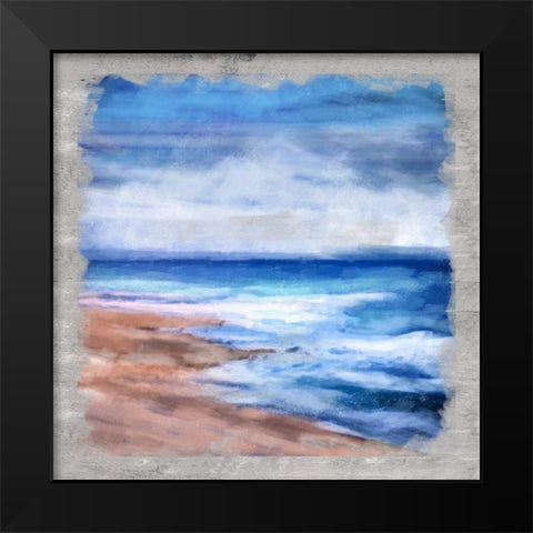 Waves Layered Black Modern Wood Framed Art Print by Alvarez, Cynthia