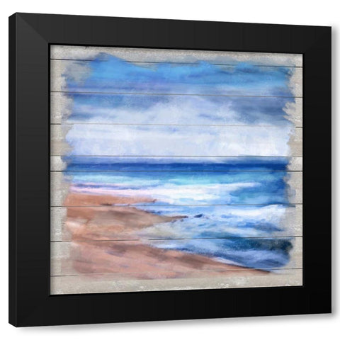 Beach High Tide Black Modern Wood Framed Art Print by Alvarez, Cynthia