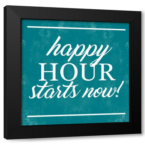 Happy Hour Begins Black Modern Wood Framed Art Print with Double Matting by Alvarez, Cynthia