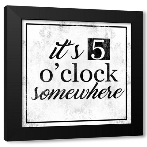 5 O Clock Black Modern Wood Framed Art Print by Alvarez, Cynthia