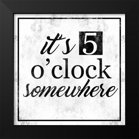 5 O Clock Black Modern Wood Framed Art Print by Alvarez, Cynthia