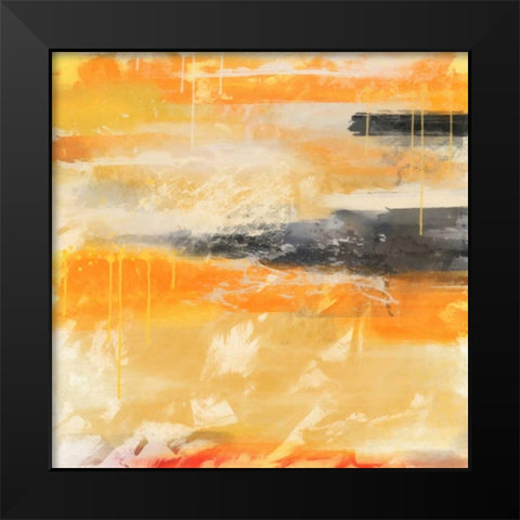 Orange Black Modern Wood Framed Art Print by Alvarez, Cynthia