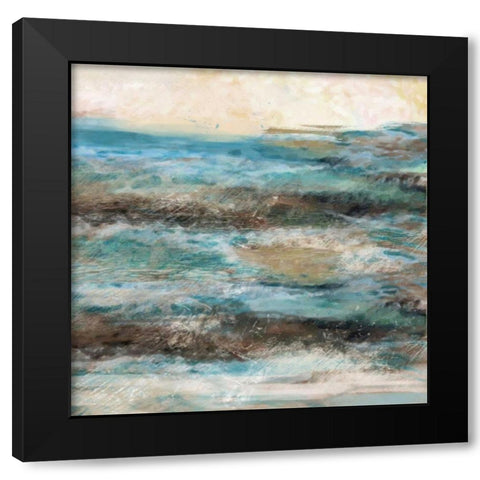 Waves Black Modern Wood Framed Art Print with Double Matting by Alvarez, Cynthia