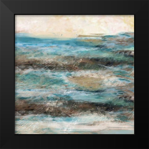 Waves Black Modern Wood Framed Art Print by Alvarez, Cynthia