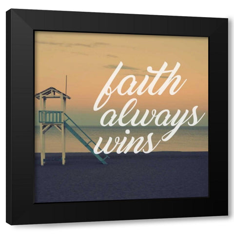 Faith Wins Black Modern Wood Framed Art Print by Alvarez, Cynthia