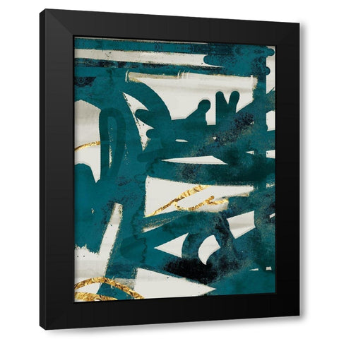 Teal and Flare 1 Black Modern Wood Framed Art Print by Alvarez, Cynthia