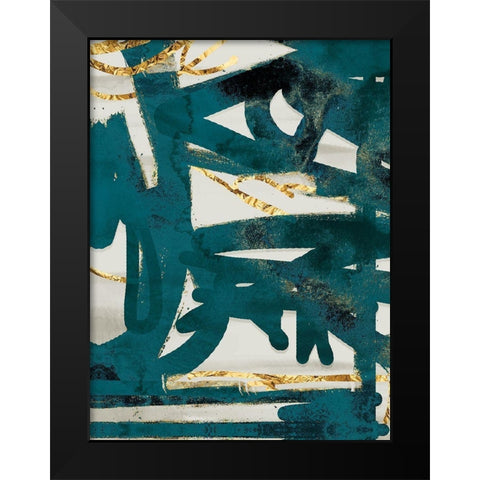 Teal and Flare 2 Black Modern Wood Framed Art Print by Alvarez, Cynthia