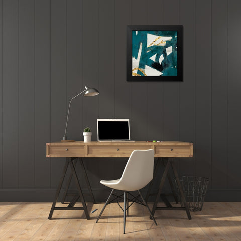 Teal and Flare Square B Black Modern Wood Framed Art Print by Alvarez, Cynthia