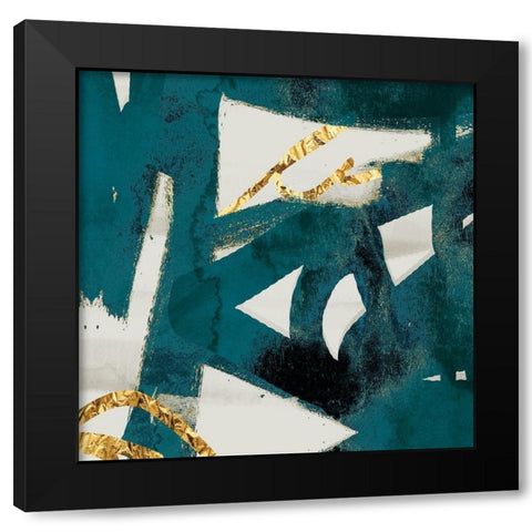 Teal and Flare Square B Black Modern Wood Framed Art Print by Alvarez, Cynthia